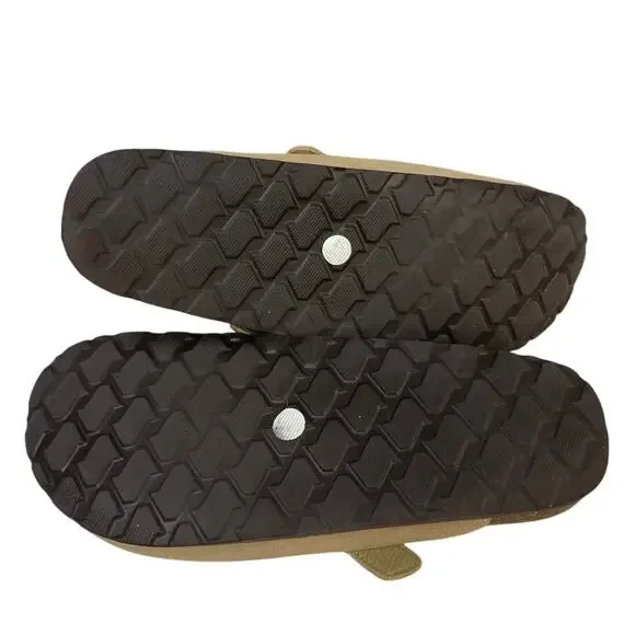 Odoly Womens Size 10 Brown Suede Clogs Sandals Closed Round Toe Slip On Shoes - Picture 6 of 8